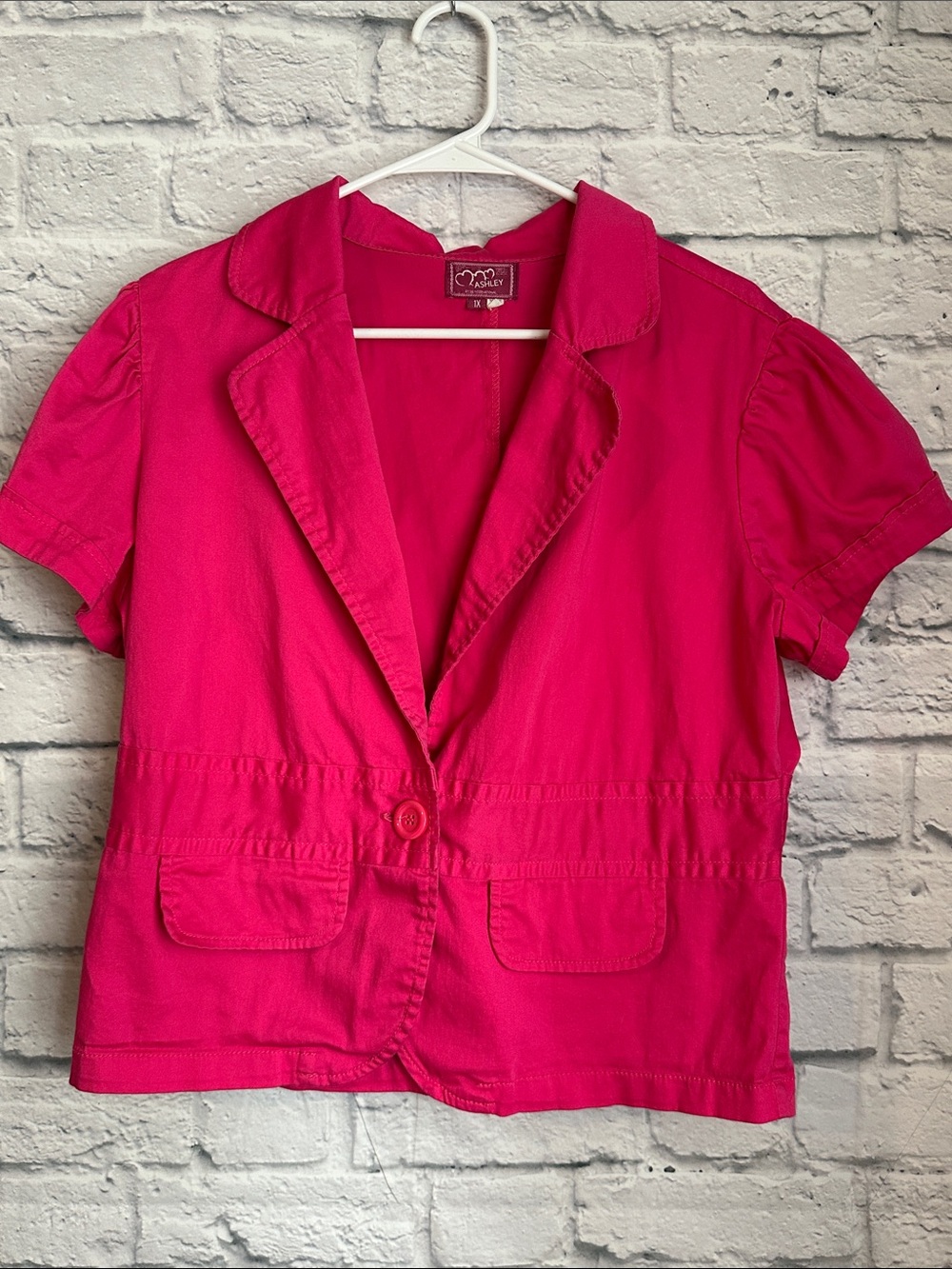Ashley By 26 International Vibrant Pink Short Sleeve Blazer